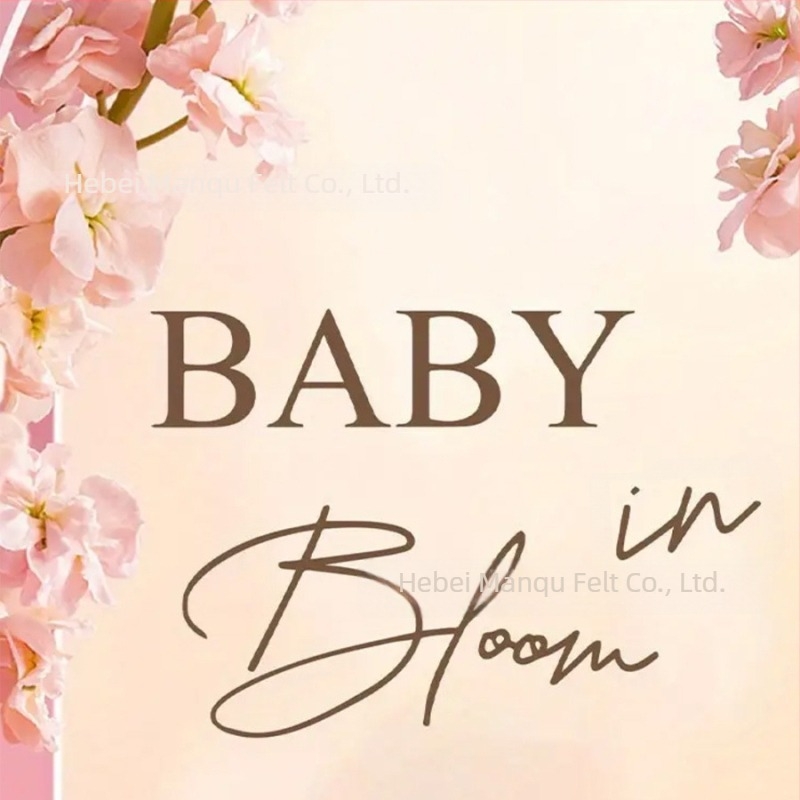 Autocolante din filc pentru perete Baby in Bloom – fundal pentru baby shower cu dezvăluire a sexului și arc de baloane pe perete