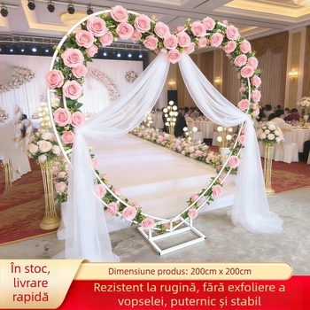 Suport de flori din fier forjat în formă de inimă pentru arc de nuntă și decor de scenă