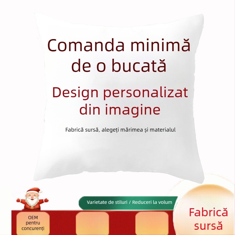 Husă de pernă cu logo-ul companiei pentru reclamă – pernă decorativă festivă pentru living, imprimare pe ambele fețe, dimensiuni 45x45 cm, 50x50 cm, 30x50 cm, 40x40 cm
