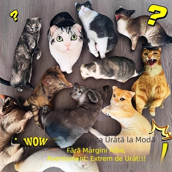 Perna pluș cu formă neregulată a pisicii urâte, personalizabilă pentru cadou DIY, figură abstractă amuzantă