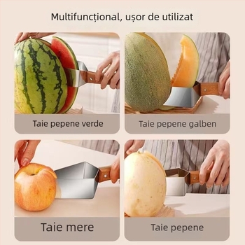 Tăietor din oțel inoxidabil 430 pentru pepene – tăiere în cuburi a fructelor, dispozitiv triunghiular de separare