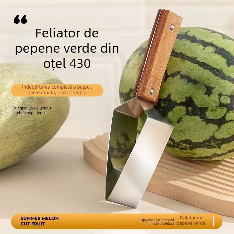 Tăietor din oțel inoxidabil 430 pentru pepene – tăiere în cuburi a fructelor, dispozitiv triunghiular de separare