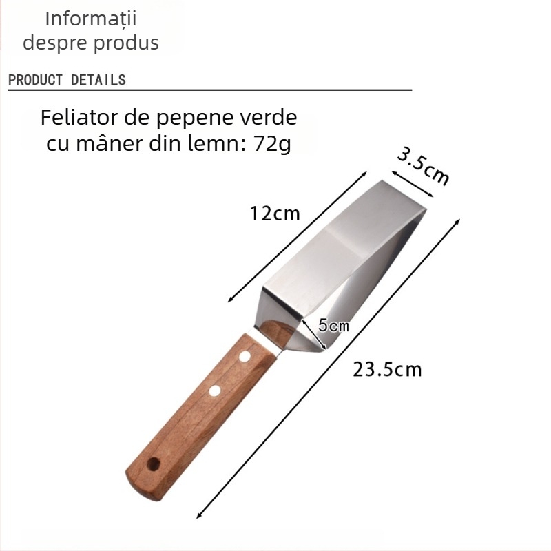 Feliator de pepene cu mâner din lemn, tăietor din oțel inoxidabil