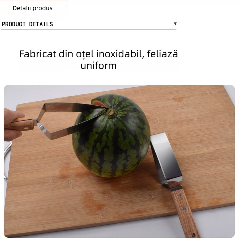 Feliator de pepene cu mâner din lemn, tăietor din oțel inoxidabil