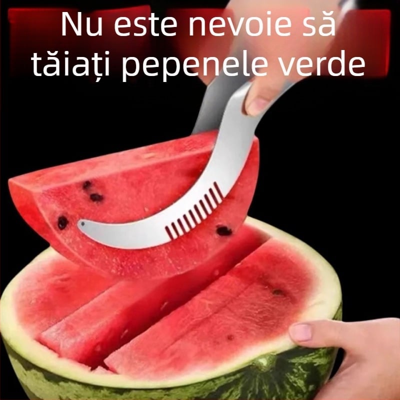 Tăietor din oțel inoxidabil pentru pepene — cuburi uniforme și separarea pulpei, un dispozitiv pentru a mânca pepene fără să vă murdăriți mâinile