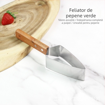 Instrument din oțel inoxidabil pentru tăierea pepenilor și cantalupelor, tăietor triunghiular pentru fructe, uz casnic