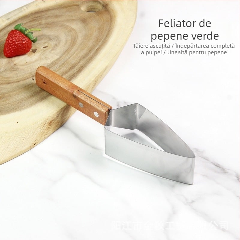 Instrument din oțel inoxidabil pentru tăierea pepenilor și cantalupelor, tăietor triunghiular pentru fructe, uz casnic
