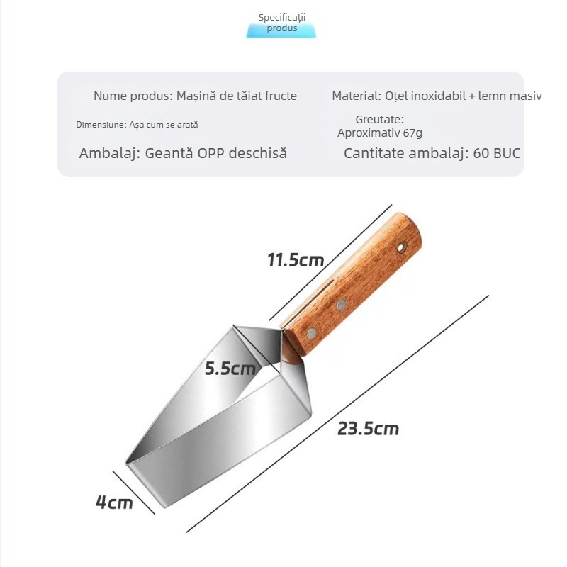Instrument din oțel inoxidabil pentru tăierea pepenilor și cantalupelor, tăietor triunghiular pentru fructe, uz casnic