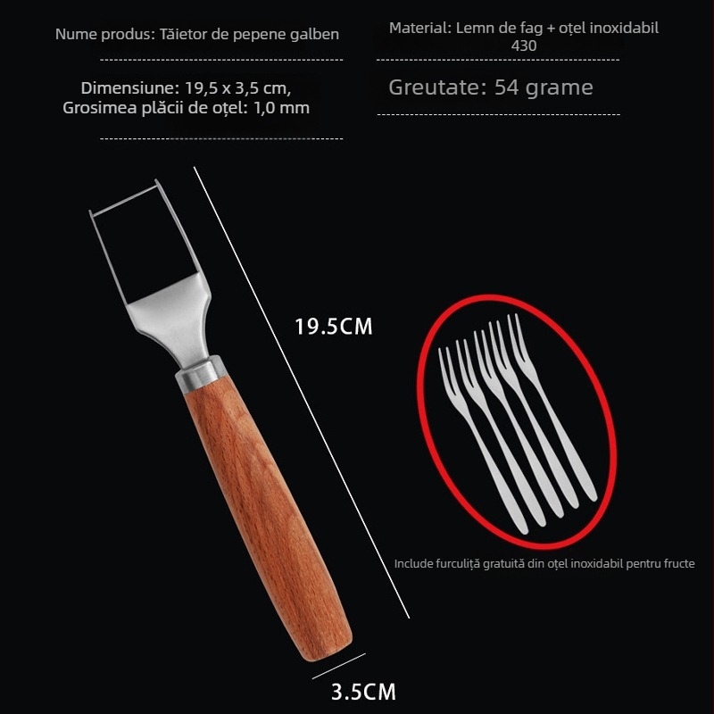 Tăietor din oțel inoxidabil pentru pepene – cuburi și felii – ustensilă de bucătărie pentru fructe