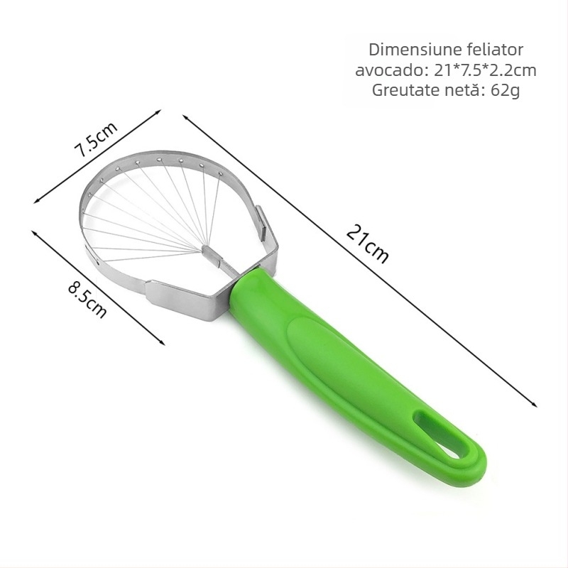 Cuțit din oțel inoxidabil pentru avocado, separator de pulpă și eliminator de sâmburi; tăietor de kiwi