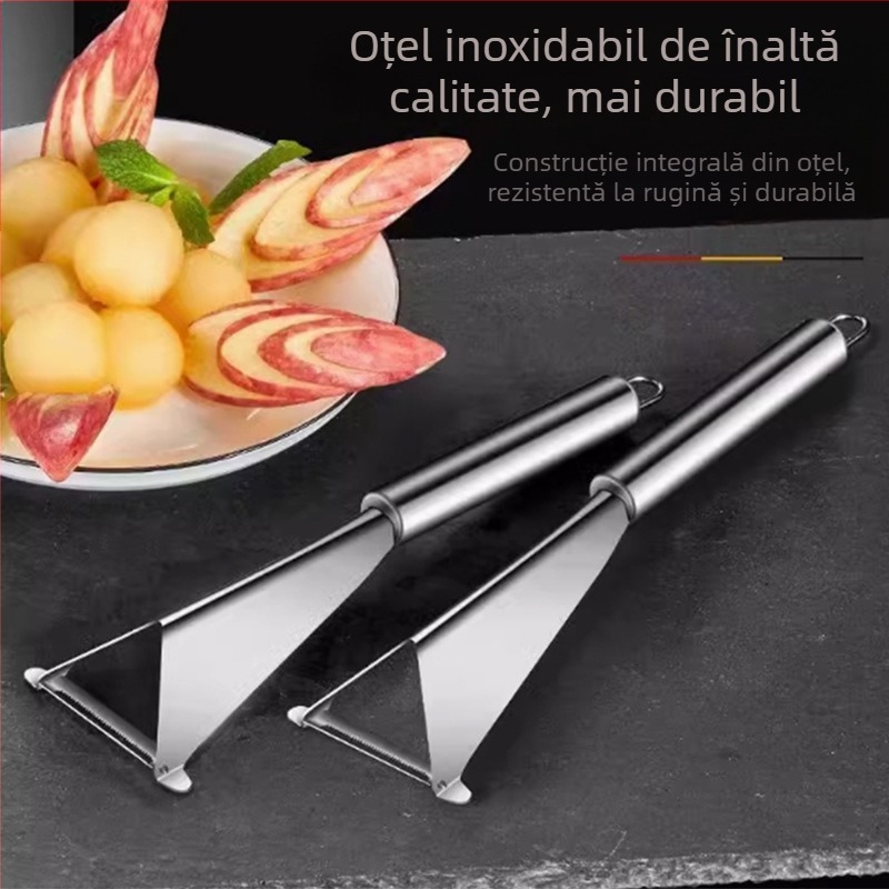 Cuțit triunghiular din oțel inoxidabil pentru tăierea fructelor și aranjarea platoului de fructe, separator decorativ