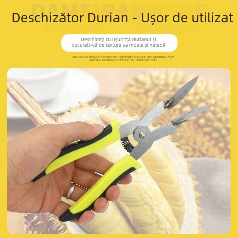 Instrument de deschidere a durianului cu clește și cuțit pentru decojire