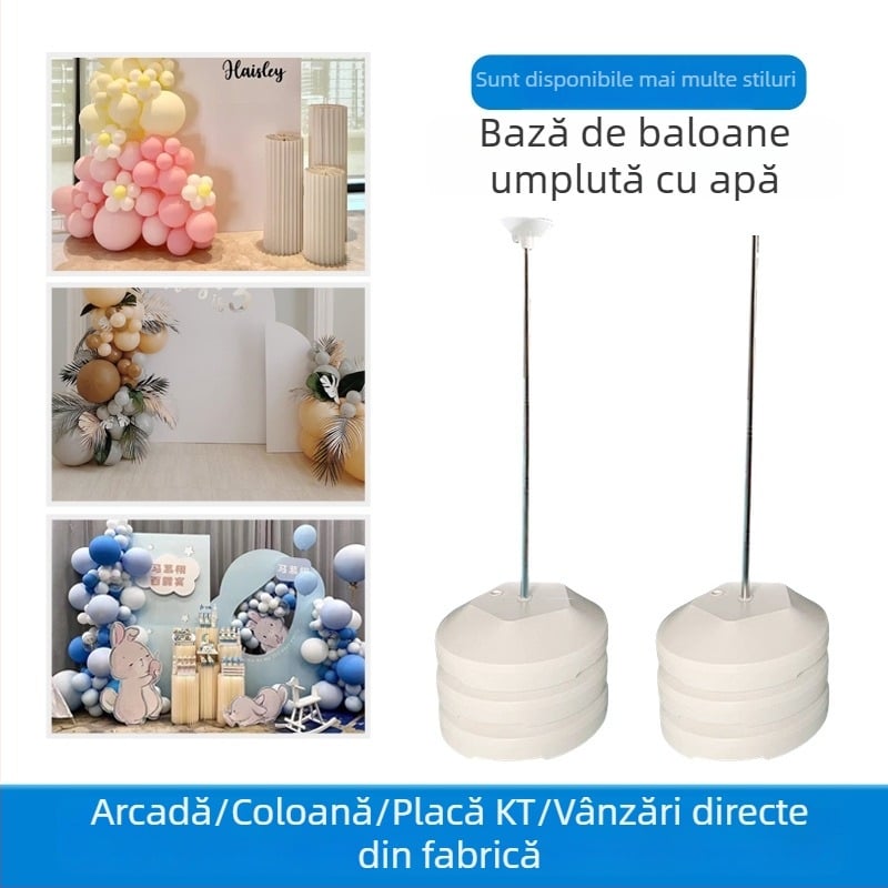 Coloană de baloane cu bază umplută cu apă, rotundă, mare, pentru nunți și petreceri de aniversare