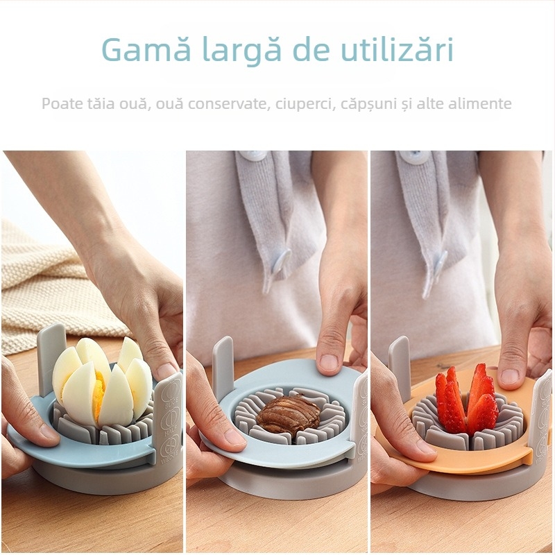 Tăietor de ouă 3 în 1 pentru uz casnic, cu separator de ouă