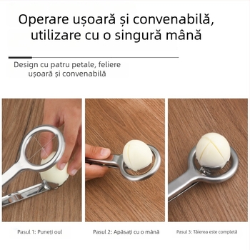 Tăietor de ouă din oțel inoxidabil 304, divizor pentru ouă, design modern minimalist
