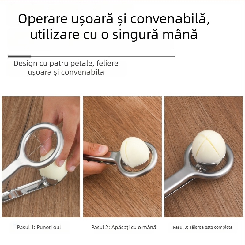 Tăietor de ouă din oțel inoxidabil 304, divizor pentru ouă, design modern minimalist