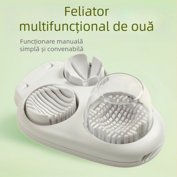 Tăietor de ouă 3 în 1 din oțel inoxidabil – instrument pentru feliat ouă