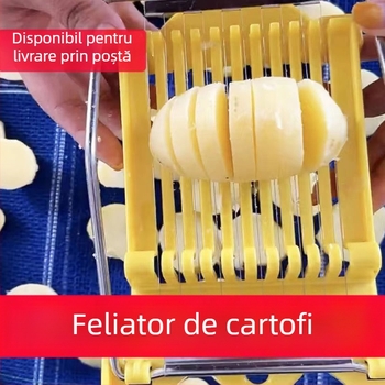 Feliator multifuncțional pentru cartofi, mezeluri, fructe, castraveți, ouă și tofu – fir din oțel inoxidabil 304, bucătărie
