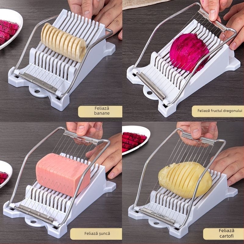 Feliator multifuncțional pentru cartofi, mezeluri, fructe, castraveți, ouă și tofu – fir din oțel inoxidabil 304, bucătărie