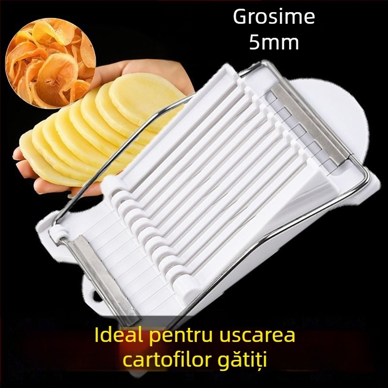 Feliator multifuncțional pentru cartofi, mezeluri, fructe, castraveți, ouă și tofu – fir din oțel inoxidabil 304, bucătărie