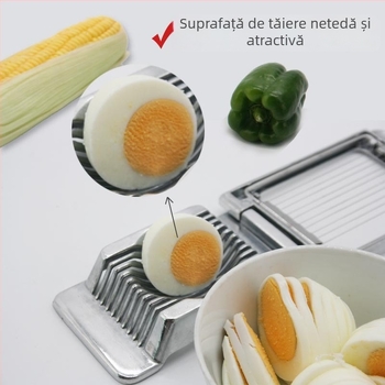 Feliator de ouă pătrat din aluminiu, cu fir din oțel inoxidabil 304 – unealtă creativă de bucătărie pentru felierea ouălor și a legumelor