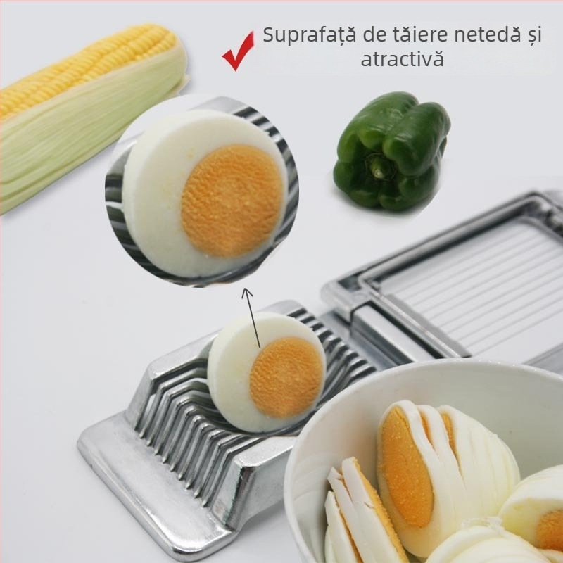 Feliator de ouă pătrat din aluminiu, cu fir din oțel inoxidabil 304 – unealtă creativă de bucătărie pentru felierea ouălor și a legumelor