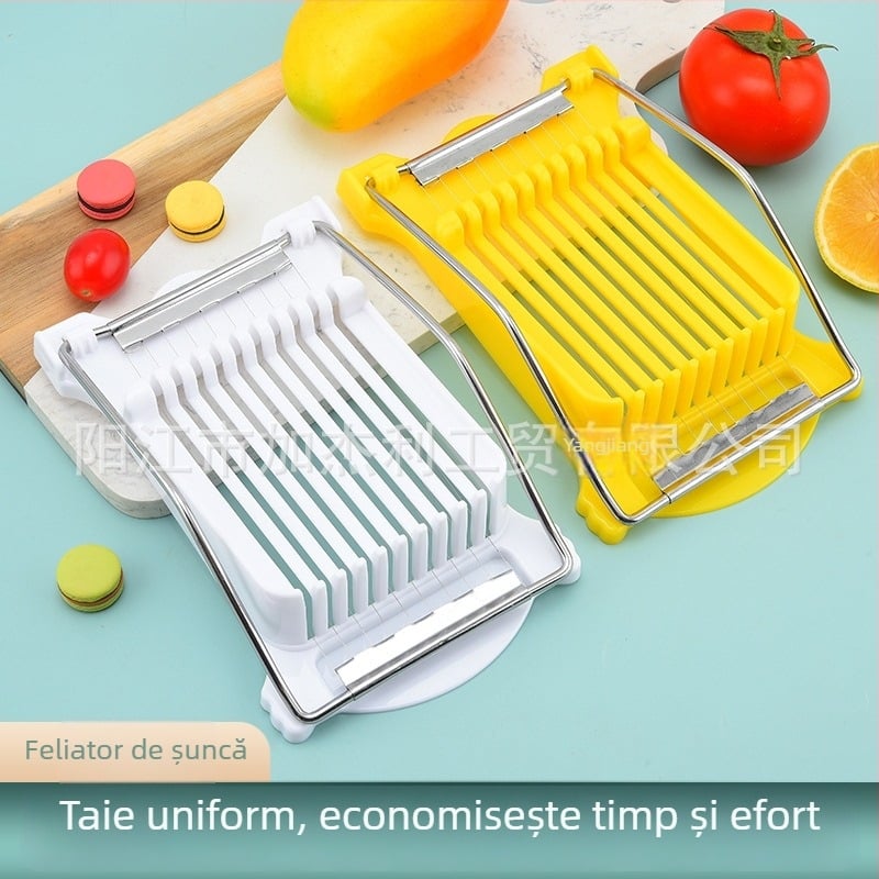 Feliator de bucătărie multifuncțional: feliator pentru șuncă și mezeluri, tăietor pentru ouă, tăietor pentru fructe și banane, separator de legume, tăietor de brânză