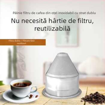 Filtru de cafea din oțel inoxidabil 304, filtru metalic pentru ibric de cafea, fără filtru de hârtie, portabil, stil ușor luxos