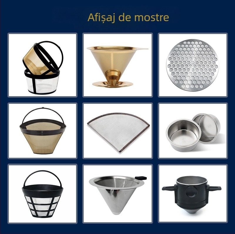 Filtru de cafea din oțel inoxidabil 304, filtru metalic pentru ibric de cafea, fără filtru de hârtie, portabil, stil ușor luxos