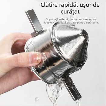 Filtru de cafea din oțel inoxidabil Little Angel, portabil, reutilizabil, fără filtru de hârtie, pentru cafea în aer liber