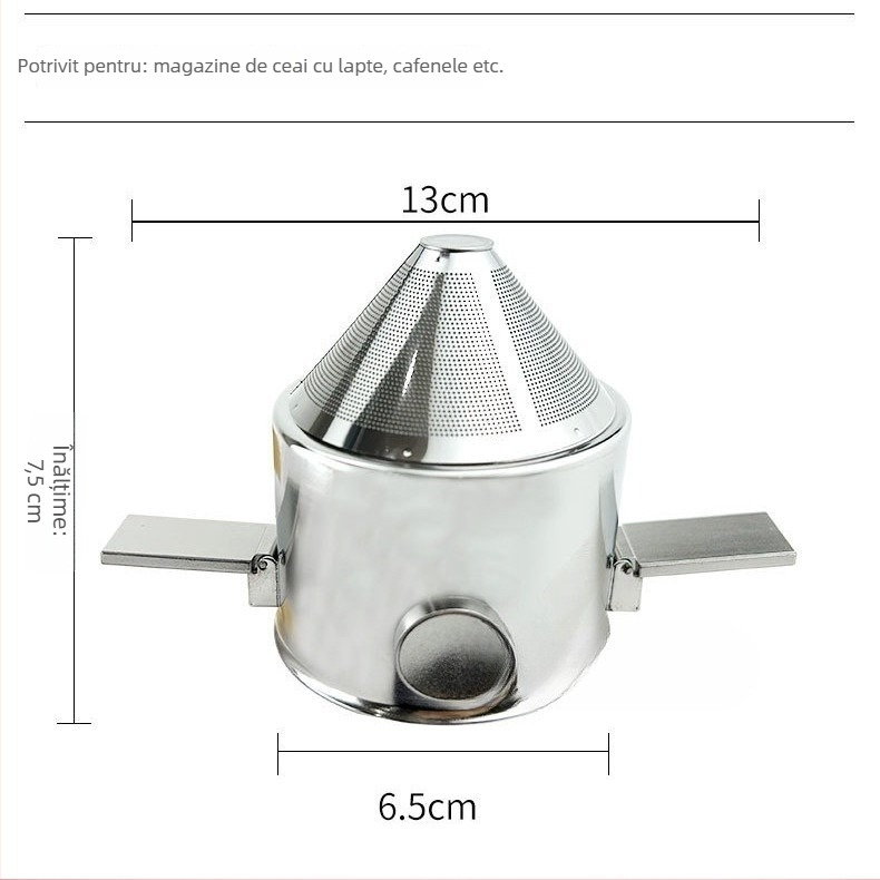Filtru de cafea din oțel inoxidabil Little Angel, portabil, reutilizabil, fără filtru de hârtie, pentru cafea în aer liber