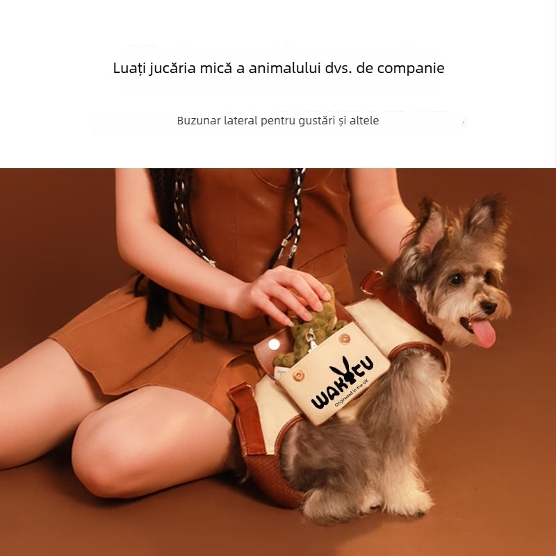 Wakytu Lesă din pânză respirabilă pentru pisici și câini, Curea de umăr cross-body, Portabilă