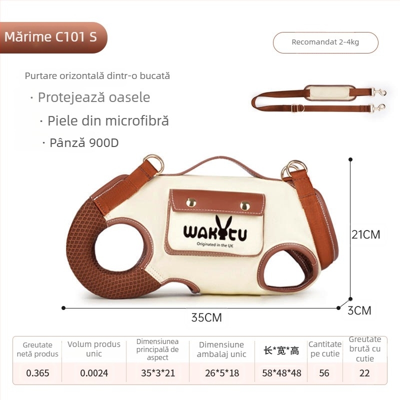 Wakytu Lesă din pânză respirabilă pentru pisici și câini, Curea de umăr cross-body, Portabilă