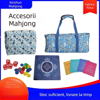 Sac de depozitare pentru mahjong, pliabil, cu capacitate mare pentru accesorii, jetonuri și zaruri