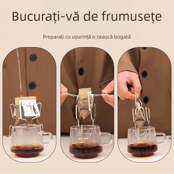 Suport din oțel inoxidabil pentru cafea, cu prindere tip ureche pentru filtre de cafea
