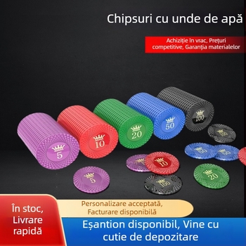 Set de jetoane din plastic, în cutie, pentru Baccarat, Mahjong, Texas Hold'em poker și săli de jocuri.