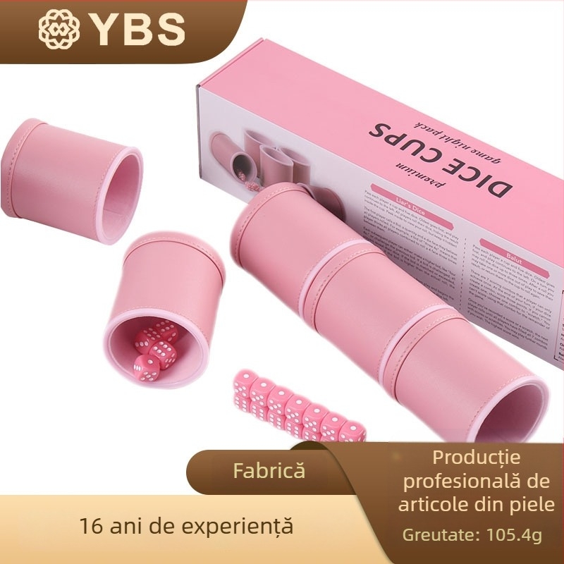Set personalizat de cupe pentru zaruri, din catifea, PU, cupă silențioasă, culoare și mărime personalizabile, imprimare logo disponibil