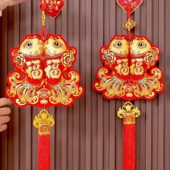Pandantiv chinezesc cu nod norocos – ornament din flanel pentru sufragerie, decor festiv de Anul Nou
