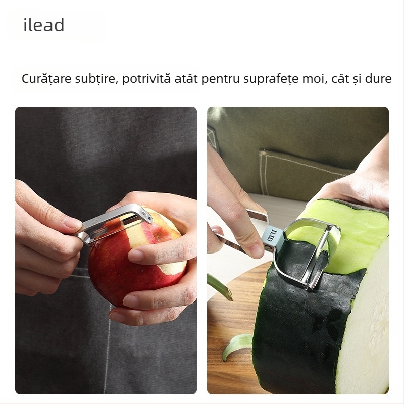 Alude decojitor din oțel inoxidabil pentru fructe și legume – multifuncțional, feliere în fâșii (julienne) și răzuit pentru cartofi