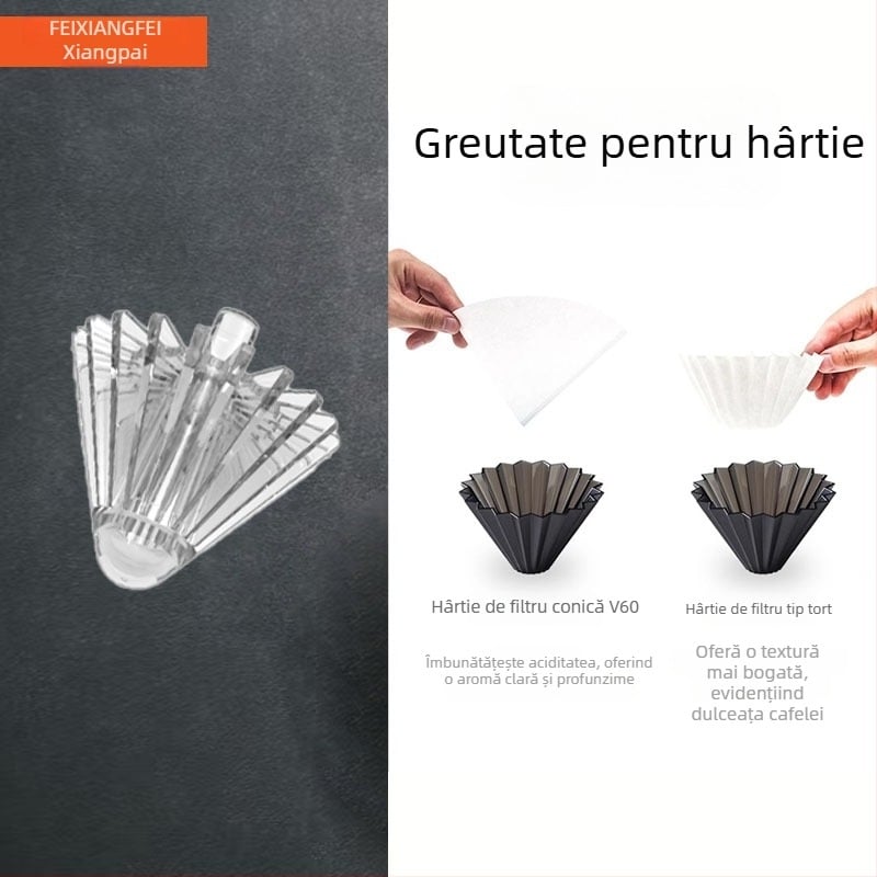 Coffee Elephant – Greutate de hârtie pentru filtru cafea și recipient pentru filtrare, utilizare dublă pentru V60