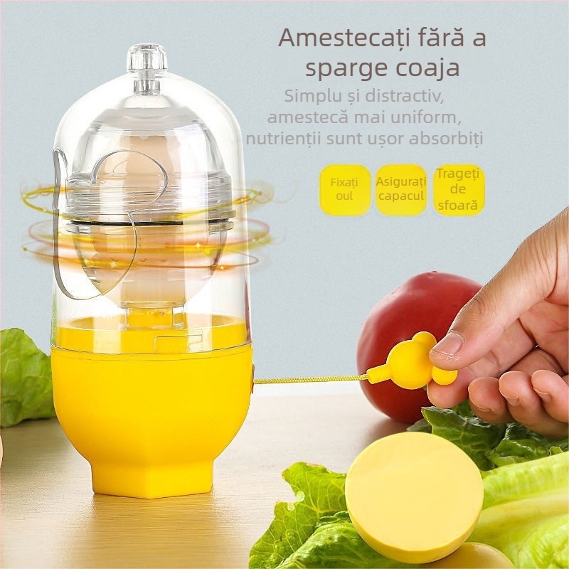 Shaker de ouă Manual pentru Amestecarea Albușurilor și Gălbenușurilor — Ou Auriu