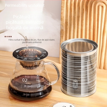 Yan Jie filtru de cafea UFO, hârtie pentru pour-over și drip coffee, filtru pentru cafea măcinată, pungă UFO drip în conservă
