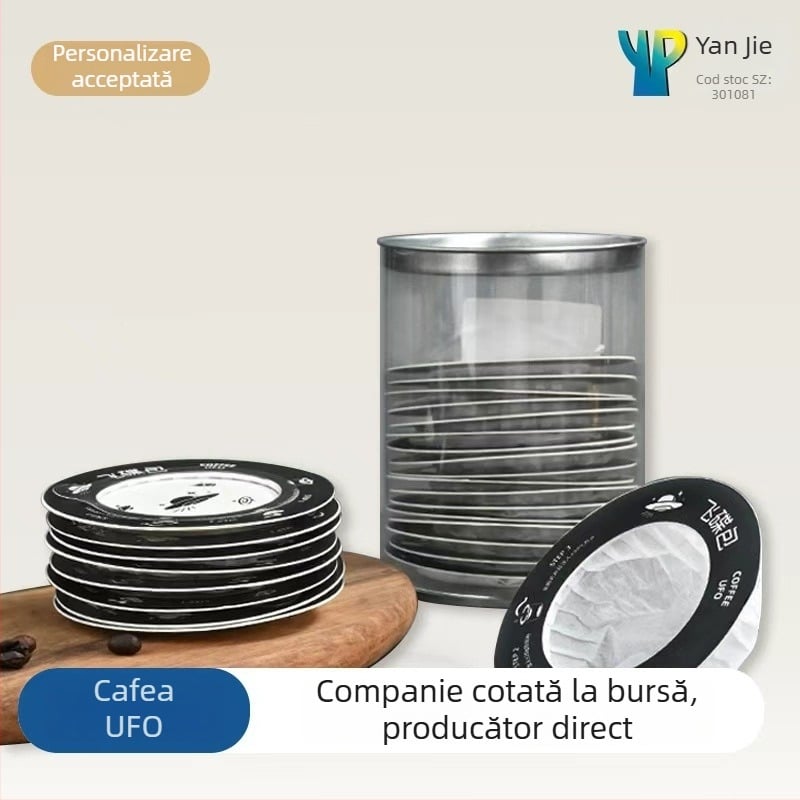 Yan Jie filtru de cafea UFO, hârtie pentru pour-over și drip coffee, filtru pentru cafea măcinată, pungă UFO drip în conservă