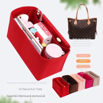Organizator interior LV Neverfull pentru geantă – structură de susținere pentru dimensiuni mari, medii și mici, organizator pentru makeup și cumpărături, cu căptușeală