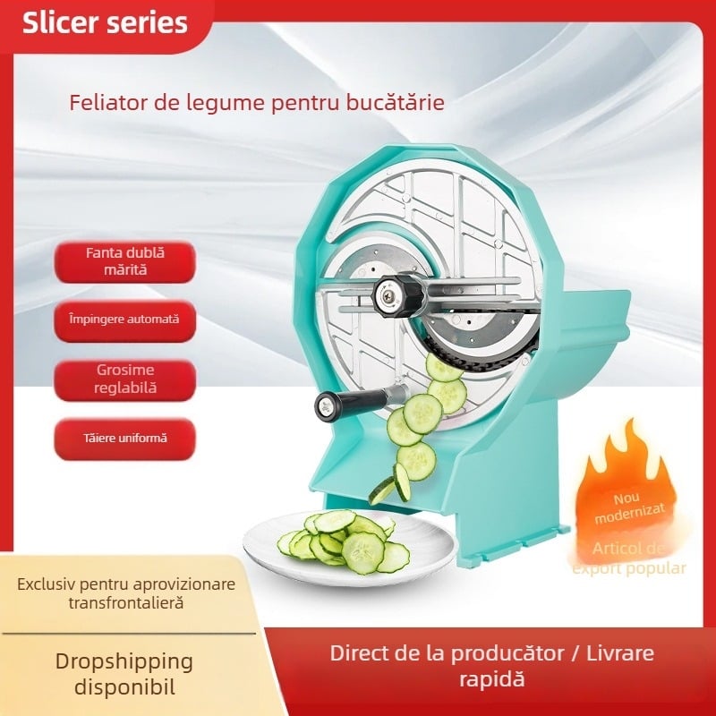 Tăietor de felii de lămâie și fructe – tăietor de bucătărie manual pentru uz casnic și cafenea, tăietor multifuncțional pentru fructe