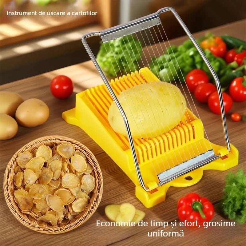 Unealtă multifuncțională pentru feliat și presat cartofi, cartofi uscați, tofu și carne conservată pentru prânz