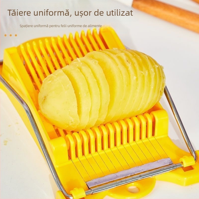 Tăietor de cartofi, feliator de șuncă și ouă – cutter de bucătărie multifuncțional pentru fructe și legume
