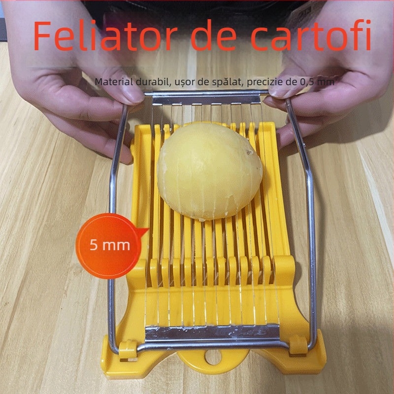 Tăietor de cartofi, feliator de șuncă și ouă – cutter de bucătărie multifuncțional pentru fructe și legume