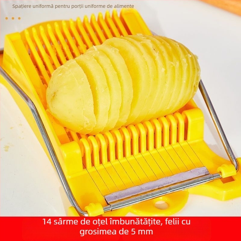 Tăietor de cartofi, feliator de șuncă și ouă – cutter de bucătărie multifuncțional pentru fructe și legume