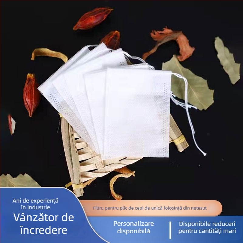 Pungi filtre de ceai, pentru infuzare și supe; material textil nețesut, separare a reziduurilor
